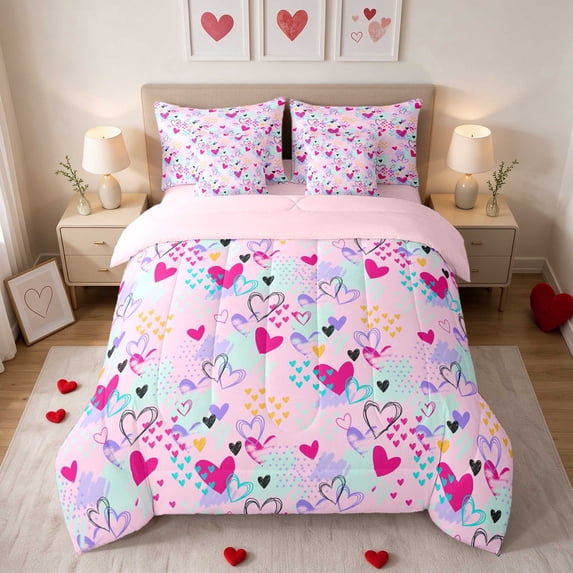 Erosebridal Heart Pattern Simple Love King Bedding for Girls ...