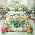 thumbnail image 1 of Erosebridal Hello Spring Flower Twin Bedding Sets 7-Piece for Kids, Green Leaf Bedding Comforter Set, 1 of 7