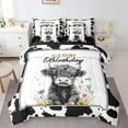 thumbnail image 1 of Erosebridal Highland Bull Bedding Full Size, Colorful Flower Bedding Sets Full Size, Happy Birthday Decor, Reversible 7pcs, 1 of 5