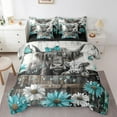 thumbnail image 1 of Erosebridal Highland Cattle Bedding Sets King Size, Chic Daisy Flower Comforter Sets with Sheets, Rustic Lodge Cabin Decorative, Reversible 7 Pieces, 1 of 4