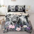 thumbnail image 1 of Erosebridal Highland Cow Bedding Sets Twin Size,Floral Butterfly Comforter Sets with Sheets,Farmhouse Animal Bed in a Bag Twin size,Ultra Soft Flower Room Decoration,Reversible,7pcs, 1 of 6