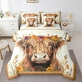 thumbnail image 1 of Erosebridal Highland Cow Bedding Sets Twin Size,Floral Flower Comforter Sets with Sheets,Animal Decoration,Reversible,Lightweight,7-Piece, 1 of 5