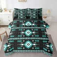 thumbnail image 1 of Erosebridal Retro Aztec Bed in a Bag Twin size, Bohomian Hippie Bed Set, Teens Adult, Reversible 7 Pieces, 1 of 5