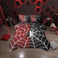 thumbnail image 1 of Erosebridal Hippie Black White Spider Bedding Sets Twin Size, Spider Web Print Comforter Sets with Sheets, Red Halloween Room Decor, Reversible 7-Piece, 1 of 4
