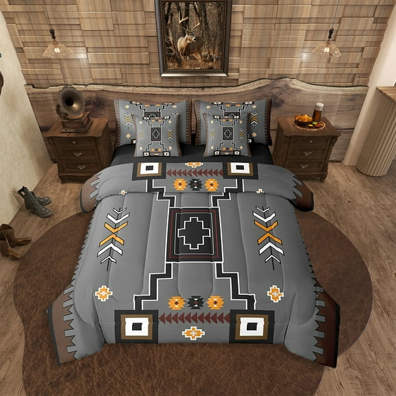 Erosebridal Hippie Boho Aztec Bedding Sets Twin Size,Geometric Comforter Sets with Sheets,Tribal Bedroom Decor,Reversible