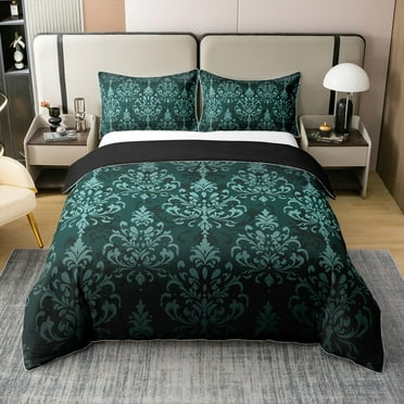 Erosebridal Hippie Damask 100% Cotton Duvet Cover Twin Size, Bohemian Boho Flower Comforter Cover, Exotic Style Decorative (No Comforter)