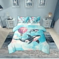 thumbnail image 1 of Erosebridal Ocean Whale Bedding Sets Twin Size,Sea Animal Comforter Sets with Sheets,Super Cozy Reversible Bed in a Bag Twin size,Cartoon Sealife Decor,7pcs, 1 of 6