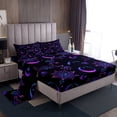 thumbnail image 1 of Erosebridal Hippie Lotus Bed Set Moon Phase Bed Sheets Set, Bohemian Eye Printed Sheet Set Queen Pink Purple Glowing Sheets, Oriental Hamsa Fatima Top Sheet Teal Floral Room Decorations, 1 of 6