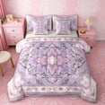 thumbnail image 1 of Erosebridal Hippie Mandala Bedding Comforter Set, Bohemian Floral Queen Bedding Sets, Purple, Gray Reversible 7pcs, 1 of 6