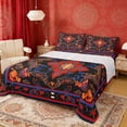 thumbnail image 1 of Erosebridal Hippie Mandala Full Size Sheets, Bohemian Floral Bed Sheets, Black Red, 4-Piece 1 Flat Sheet, 1 Fitted Sheet and 2 Pillowcases, 1 of 5