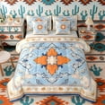 thumbnail image 1 of Erosebridal Hippie Mandala Twin Bedding Sets, Bohemian Floral Bedding Comforter Set, Blue Orange, Gray Reversible 7-Piece, 1 of 6