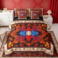 thumbnail image 1 of Erosebridal Hippie Mandala Twin Bedding Sets, Bohemian Floral Bedding Comforter Set, Red Black, Black Reversible 7pcs, 1 of 6