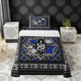 thumbnail image 1 of Erosebridal Hippie Snake Print Twin Sheet Sets, Bohemian Aztec Mandala Bedding, Black Gray Blue, 3pcs 1 Flat Sheet, 1 Fitted Sheet and 1 Pillowcase, 1 of 5