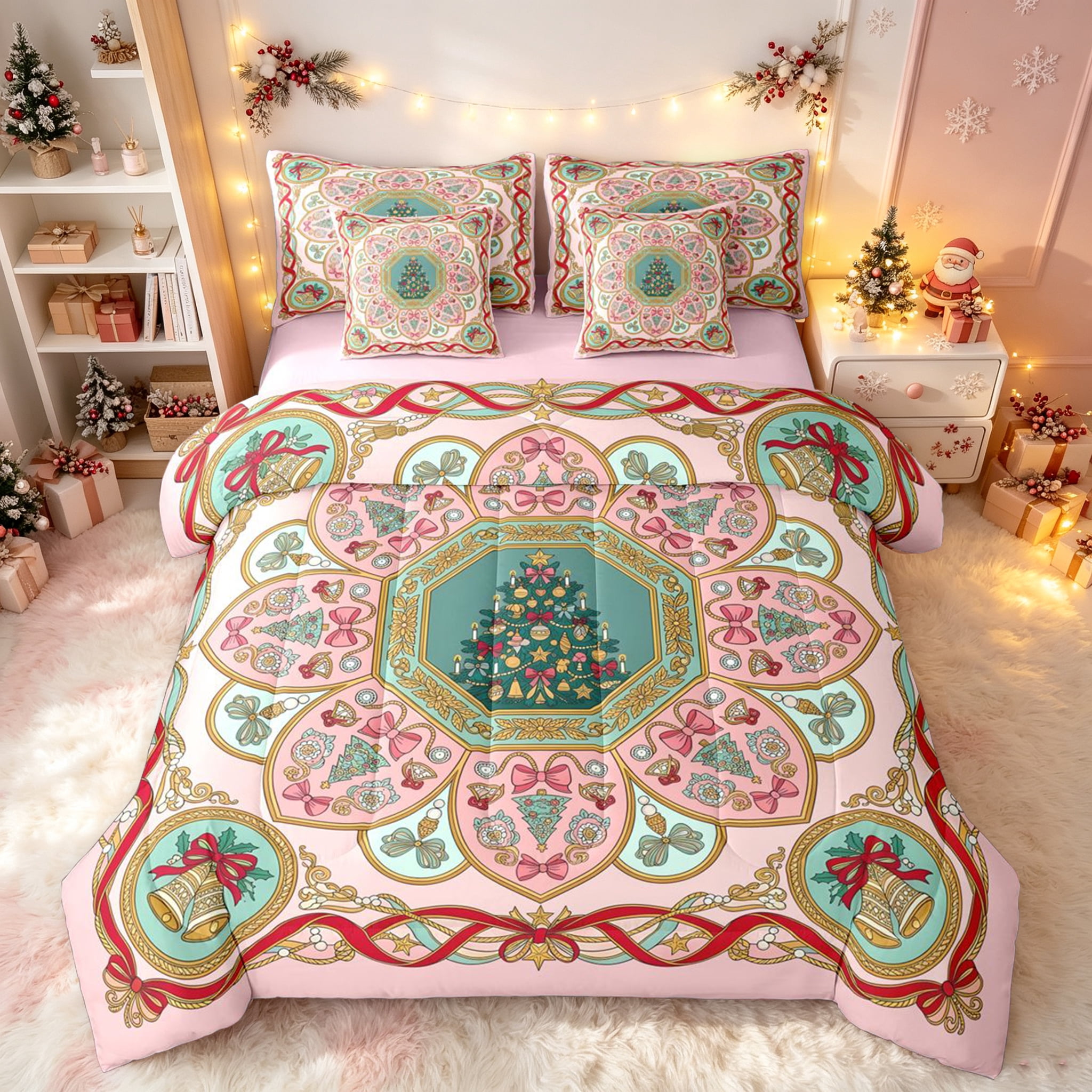 Tangent Bell Erosebridal Hippie Vintage Christmas Full Size Bedding Sets, Bell Candy ...