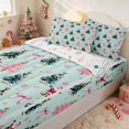 thumbnail image 1 of Manfei Holiday Zipper Full Size Comforter Sets with Fitted Sheet and 2 Pillowcases Father Christmas Zipper Bedding Set, Black Gold, Xmas Reversible, 1 of 7