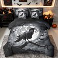 thumbnail image 1 of Erosebridal Horror Gothic Raven Full Size Bedding Sets, Moon Branch Full Size Bed in a Bag, Gray Black, Black Reversible, 7-Piece, 1 of 6