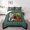 thumbnail image 1 of Erosebridal Horse Floral Bedding Sets Full with Comforter,Cow Print Stripes Duvet Insert,Horseshoe Room Decorative,Reversible,Super Cozy,3 Pieces, 1 of 7