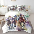 thumbnail image 1 of Erosebridal Horse Racing Bedding Twin Size,Extreme Sports Comforter Sets with Sheets,Waetern Cowboy Bedding Sets Twin Size For Boys Kids,Breathable Room Decorative Reversible,7pcs, 1 of 7