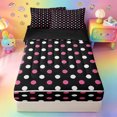 thumbnail image 1 of Erosebridal Hot Pink Black Polka Dot Zipper Queen Comforter Set with Fitted Sheet and 2 Pillowcases,Dual Tone Circle Girl Zipper Bedding Set For Girls,Black Reversible,4pcs, 1 of 7