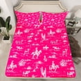 thumbnail image 1 of Erosebridal Hot Pink Fitted Sheet Full, Western Cowgirl Bedding Set Full Size, Girly Decoration, 3 Pieces,（No Top Sheet）, 1 of 6