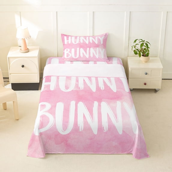 Erosebridal Hunny Bunny Twin Sheet Sets,Dreamy Princess Style Bedding For Girls Kids 3-Piece