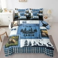 thumbnail image 1 of Erosebridal Hunting Deer Bear Bedding Sets Full Size,Vintage Lodge Cabin Bed in a Bag Full size,Rustic Decoration,Blue,Reversible,Breathable,7-Piece, 1 of 5
