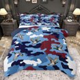 thumbnail image 1 of Erosebridal Hunting Mallard Duck Queen Comforter Set, Farmhouse Blue Camo Bedding Comforter Set, Black Reversible, 1 Comforter and 2 Pillowcases, 1 of 6