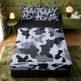 thumbnail image 1 of Erosebridal Ice Blue Duck Camo Zipper Queen Comforter Set with Fitted Sheet and 2 Pillowcases,Cool Gray Hunting Camouflage Zipper Bedding Set For Boys,Black Reversible,4-Piece, 1 of 7