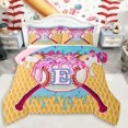 thumbnail image 1 of Erosebridal Ice Cream Baseball Print Queen Comforter Set 3pcs For Kids,Boys Sport Theme Personalized Initial E Bedding Comforter Set,Pink Reversible, 1 of 6