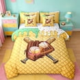 thumbnail image 1 of Erosebridal Ice Cream Drip 7 Pieces Bedding Comforter Set,Baseball Theme Full Bedding Set For Boys,Reversible, 1 of 7