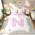 thumbnail image 1 of Erosebridal Ice Cream Print N Bedding Full Size,Princess Pink Bowtie Bed Set,Colorful Sweets Bedding Sets Full Size For Girly Youth,Microfiber Bedroom Decor Reversible,7pcs, 1 of 6
