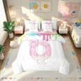 thumbnail image 1 of Erosebridal Ice Cream Print Q Bedding Full Size,Princess Pink Bowtie Bed Set,Colorful Sweets Bedding Sets Full Size For Girly Youth,Microfiber Bedroom Decor Reversible,7pcs, 1 of 6