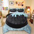 thumbnail image 1 of Erosebridal Ice Hockey Ice Cream Queen Comforter Set 3pcs for Teens Boys,Kids Sport Theme Bedding Comforter Set,Black Reversible,Super Cozy Room Decor, 1 of 6