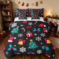 thumbnail image 1 of Manfei Icon Full Size Bedding Sets 7-Piece Festive Full Size Bed in a Bag, Gray Red, Xmas Reversible, 1 of 6