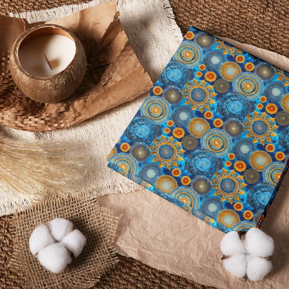 Erosebridal Indigo Amber Mandala 100% Cotton Fabric by the Yard 3 Yards ...