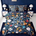 thumbnail image 1 of Erosebridal Initial Alphabet B 7-Piece Twin Bedding Sets,Football Sport Games Kids Bedding Comforter Set For Boys,Reversible navy blue, 1 of 7