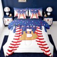 thumbnail image 1 of Erosebridal Initial Alphabet B 7 Pieces Bedding Comforter Set,Ice Cream Baseball Kids Full Bedding Set For Ball Games Lover,Reversible navy blue, 1 of 7