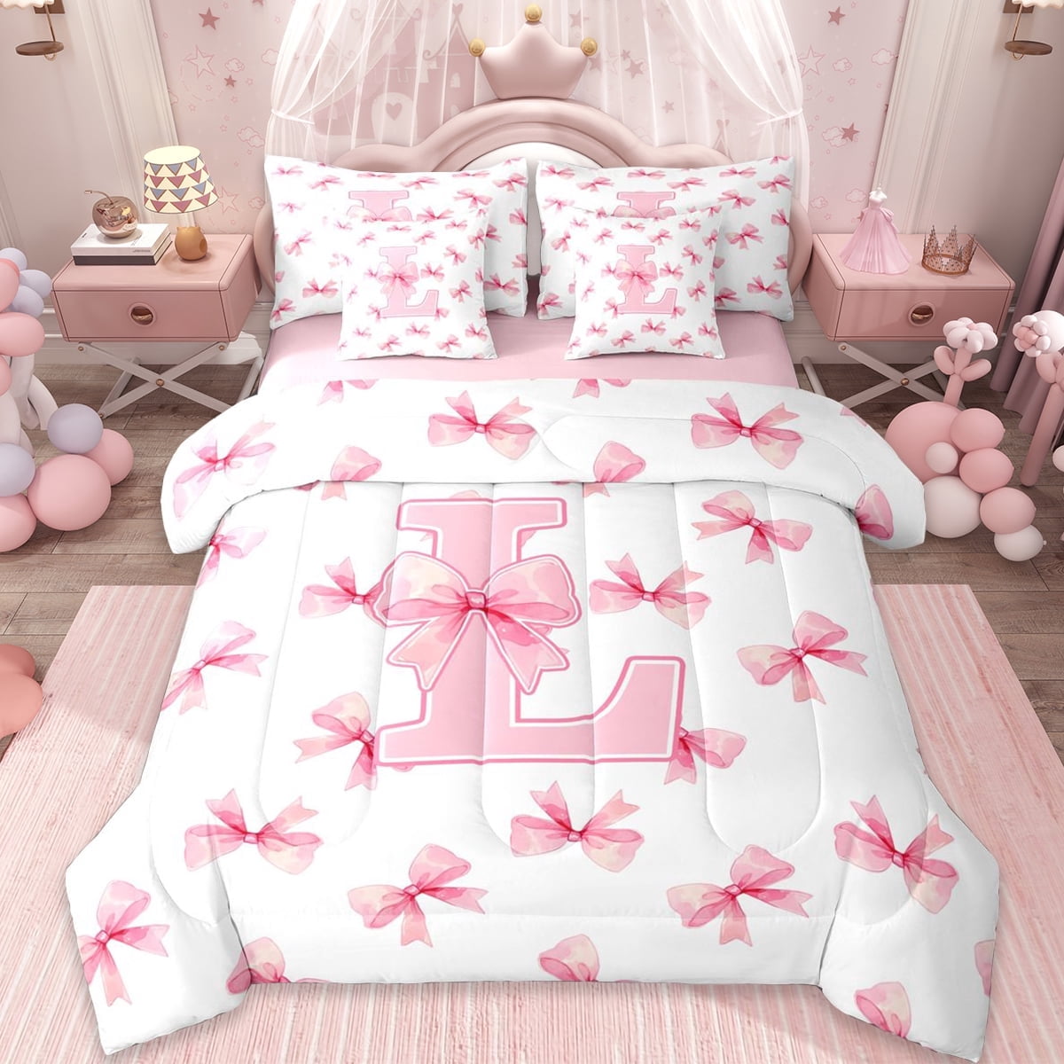 Erosebridal Cute Coquette Bowknot 7-Piece Twin Bedding Sets,Girls