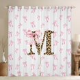 thumbnail image 1 of Erosebridal Initial Alphabet M Black Out Curtains,Princess Bowknot Wild Cheetah Pattern Curtains Pack of 2 (42x63 Each) For Bowtie Girls, 1 of 7