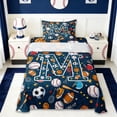 thumbnail image 1 of Erosebridal Initial Alphabet M Twin Sheet Sets,American Rugby Sport Games Kids Bedding For Boys 3-Piece, 1 of 6