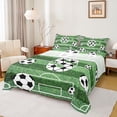 thumbnail image 1 of Erosebridal Initial Alphabet S Full Size Sheets,Football Sport Theme Kids Bed Sheets For Soccer Gamer 4pcs, 1 of 6