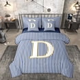 thumbnail image 1 of Erosebridal Initial D Letter Kid Bedding Comforter Set 7pcs, Abstract Stripe King Bedding Sets, 1 of 7