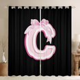 thumbnail image 1 of Erosebridal Initial Letter C Curtains Pack of 2 (42x90), Black Pink 30%-50% Black Out Curtains, Kawaii Bow-tie Curtains for Living Room, Window Curtains Room Decorative, 1 of 6