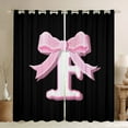 thumbnail image 1 of Erosebridal Initial Letter F Curtains Pack of 2 (38x45), Black Pink 30%-50% Black Out Curtains, Kawaii Bow-tie Curtains for Living Room, Window Curtains Room Decorative, 1 of 6