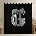 thumbnail image 1 of Erosebridal Initial Letter G Curtains for Living Room, Black Gray 30%-50% Blackout Curtains Set of 2 (52x84), Kawaii Bow-tie Curtains and Drapes (52x84), Window Curtains Room Decorative, 1 of 6