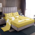 thumbnail image 1 of Erosebridal Initial Letter K Sheet Set Queen, Yellow Bedding Sets Queen Size, Kawaii Bow-tie Reversible Queen Sheet Sets, Lightweight Room Decorative, 4 Pieces, 1 of 7