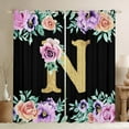 thumbnail image 1 of Erosebridal Initial Letter N Curtains and Drapes (38x45), Gold 30%-50% Blackout Curtains for Bedroom, Kawaii Floral Curtains for Living Room, Window Curtains Room Decoration, 1 of 6