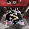 thumbnail image 1 of Erosebridal Initial Letter S Bedding Sets Full with Comforter, Floral Flower Comforter Sets Full Size, Monogrammed Reversible Duvet Insert, Ultra Soft Bedroom Decoration, 3pcs, 1 of 8