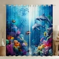 thumbnail image 1 of Erosebridal Marine Dolphin Curtains Pack of 2 (42x63),Ocean Wildlife 30%-50% Black Out Curtains,Marine Decoration, 1 of 6