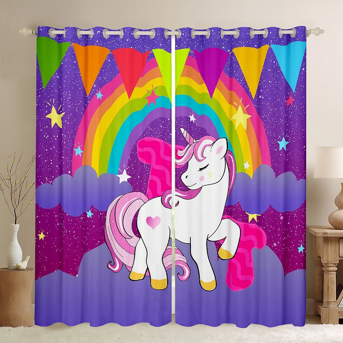 Erosebridal Initial Letter T Curtains and Drapes (38x54), Pink